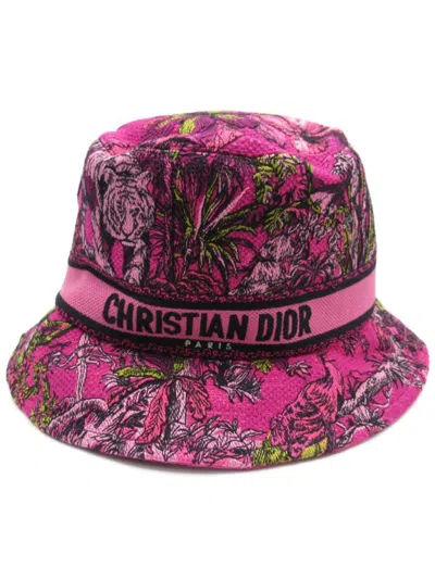 Pre-owned Dior 2020s Jacquard Bucket Hat In Pink