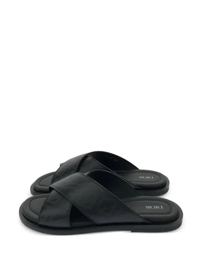 Pre-owned Dior 2020s Leather Sandals In Black