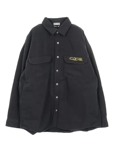 Pre-owned Dior 2020s Logo-embroidered Shirt In Black