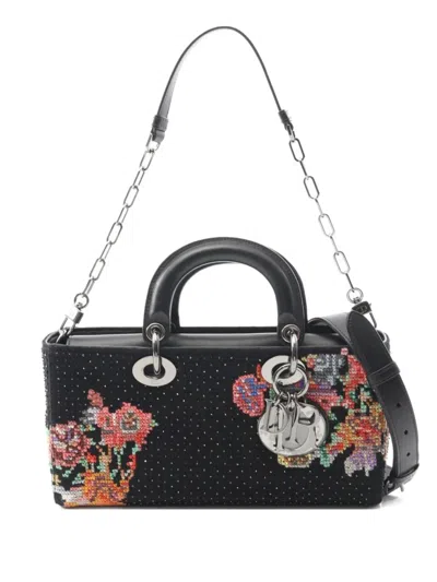 Pre-owned Dior 2020s Medium Lady D-joy Shoulder Bag In Black