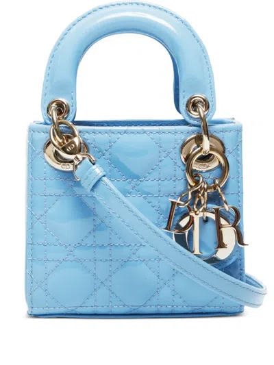 Pre-owned Dior 2020s Mini Lady  Shoulder Bag In Blue