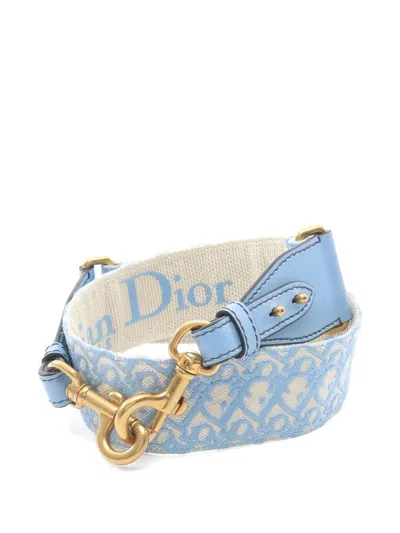 Pre-owned Dior 2020s Oblique-embroidery Shoulder Strap In Neutral