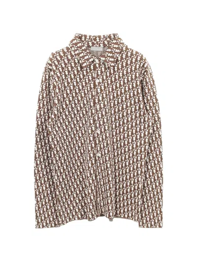 Pre-owned Dior 2020s Oblique Jacquard Over-shirt In Brown