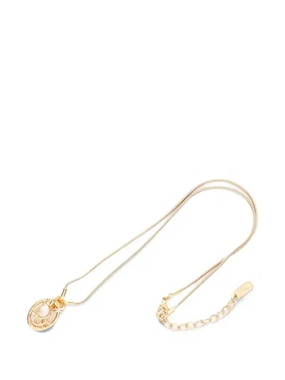 Pre-owned Dior 2020s Oblique Pendant Necklace In Gold