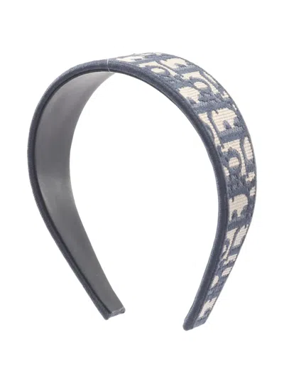 Pre-owned Dior 2020s Oblique-canvas Headband In Blue