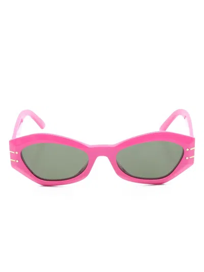 Pre-owned Dior 2020s Signature B1u Geometric Sunglasses In Pink