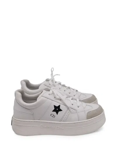 Pre-owned Dior 2020s Star Platform Sneakers In White