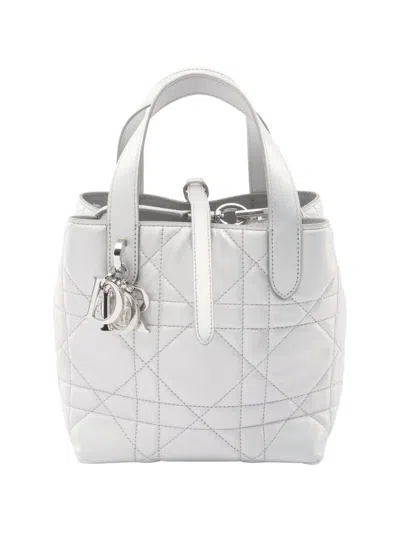 Pre-owned Dior 2020s Toujours Leather Tote Bag In Silver