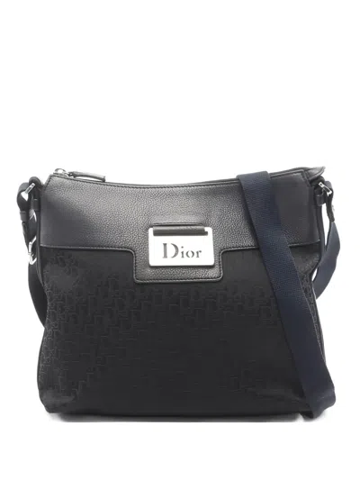 Pre-owned Dior 2020s Trotter Monogram Shoulder Bag In Black