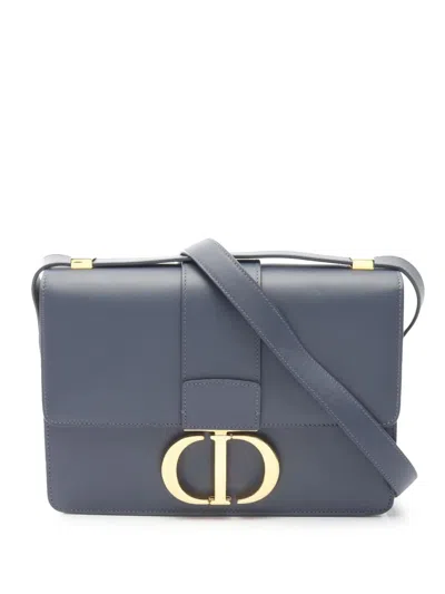 Pre-owned Dior 2021-2025 Leather 30 Montaigne Flap Crossbody Bag