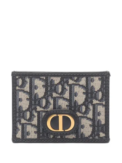 Pre-owned Dior 2021-2025 Oblique 30 Montaigne Card Holder In Brown