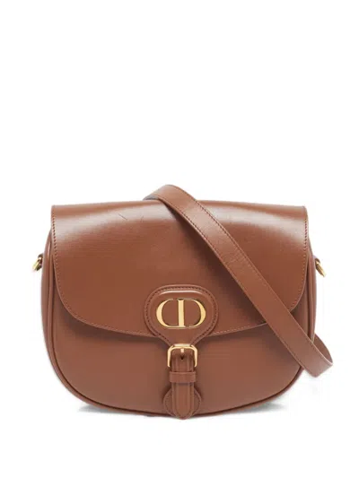 Pre-owned Dior 2021 Bobby Leather Crossbody Bag In Brown