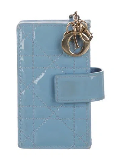 Pre-owned Dior 2021 Cannage Pattern French Purse In Blue