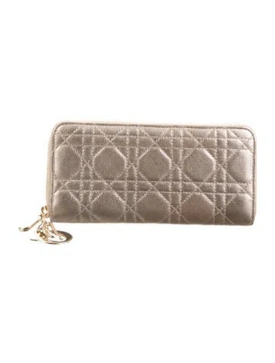 Pre-owned Dior 2021 Cannage Pattern Wallet