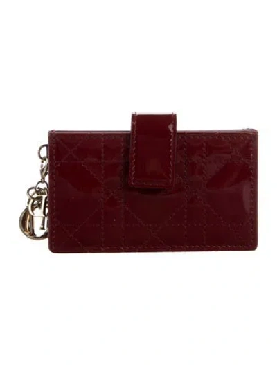 Pre-owned Dior 2021 Cannage Pattern Wallet In Red