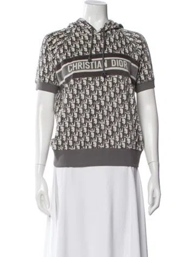 Pre-owned Dior 2021 Graphic Print Hoodie In Gray