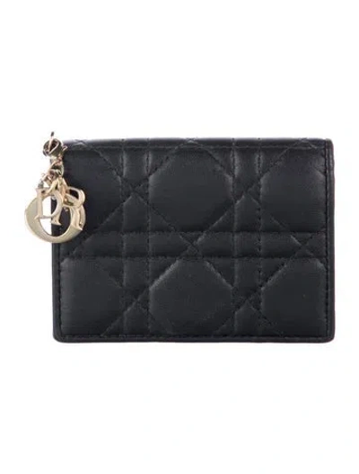 Pre-owned Dior 2021 Lady  Bloom Card Holder In Black