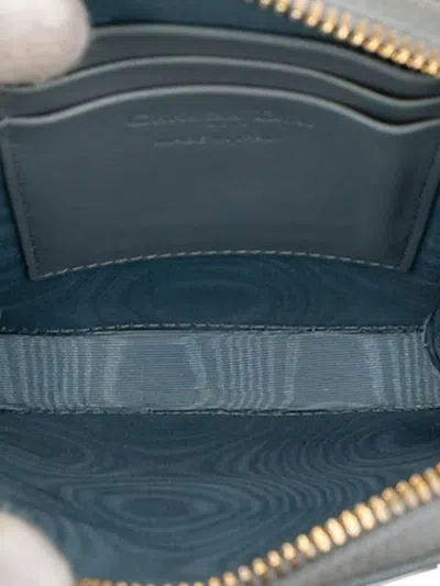 Pre-owned Dior 2021 Lambskin Cannage Lady  Call In Phone Holder Satchel In Blue