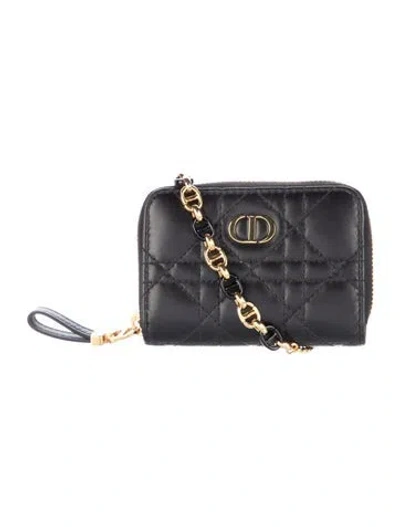 Pre-owned Dior 2021 Leather Wristlet In Black