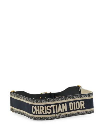 Pre-owned Dior 2021 Logo-buckle Belt In Blue