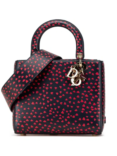 Pre-owned Dior 2021 Medium Calfskin I Love Paris Lady  Satchel In Blue