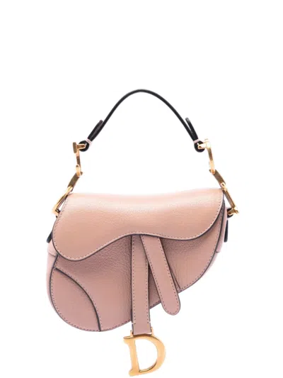 Pre-owned Dior 2021 Micro Goatskin Saddle Bag Satchel In Brown