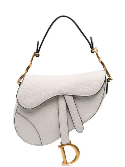 Pre-owned Dior 2021 Mini Grained Calfskin Saddle Bag Satchel