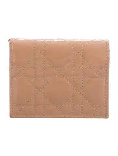 Pre-owned Dior 2021 Mini Lady  Wallet In Neutrals