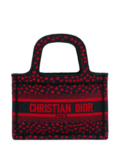 Pre-owned Dior 2021 Mini Pop Heart I Love Paris Book Tote Handbag In Red