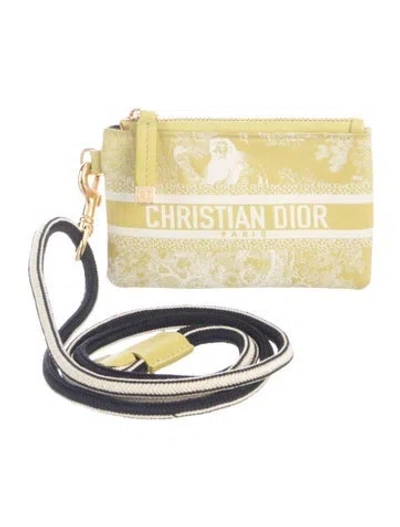 Pre-owned Dior 2021 Nylon Card Holder In Yellow