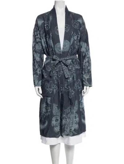 Pre-owned Dior 2021 Patterned Coat In Blue