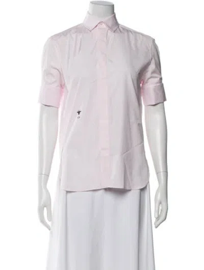 Pre-owned Dior 2021 Short Sleeve Button-up Top In Pink