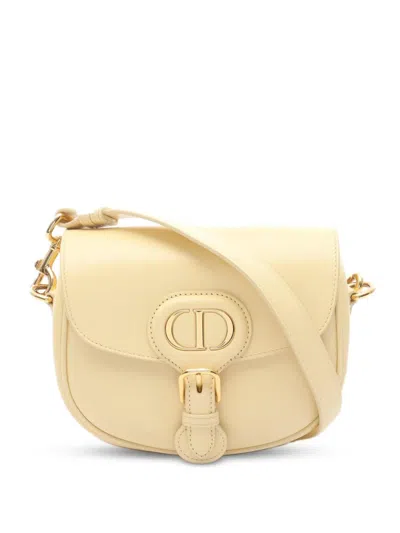 Pre-owned Dior 2021 Small Leather Bobby Crossbody Bag In Yellow