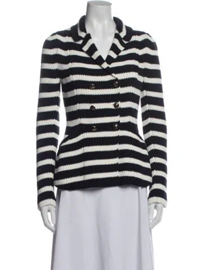 Pre-owned Dior 2021 Striped Blazer In Blue/white