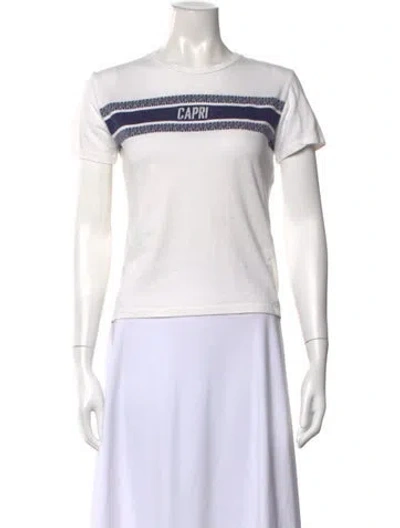 Pre-owned Dior 2021 Striped T-shirt In White