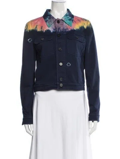 Pre-owned Dior 2021 Tie-dye Print Denim Jacket In Blue