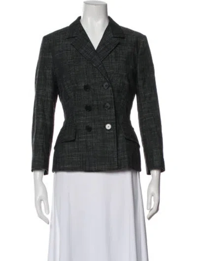 Pre-owned Dior 2021 Tweed Pattern Blazer In Green