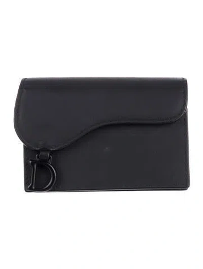 Pre-owned Dior 2021 Vegan Leather Pouch In Black