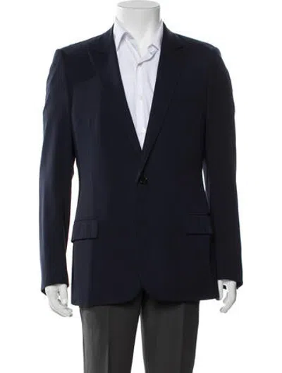 Pre-owned Dior 2021 Virgin Wool Blazer In Blue