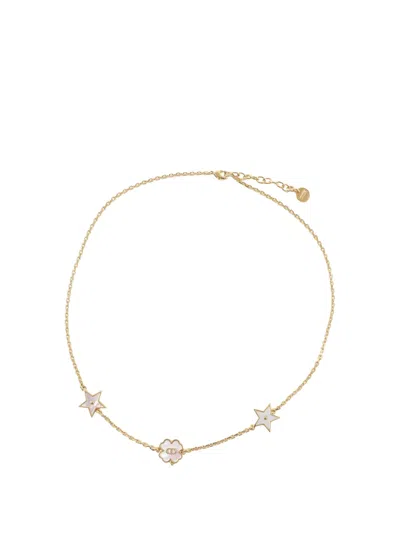 Pre-owned Dior 2021-2026 Gold Plated Cd Mother Of Pearl Destiny Necklace Costume Necklace