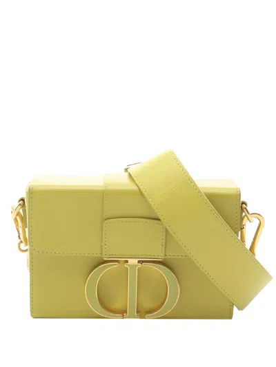 Pre-owned Dior 2021-2026 Leather 30 Montaigne Box Bag Crossbody Bag In Green