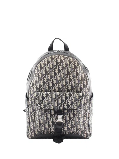 Pre-owned Dior 2021-2026 Oblique Canvas Explorer Backpack In Blue