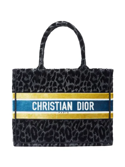 Pre-owned Dior 2021s Medium Mizza Book Tote Bag In ブラック