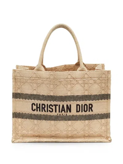 Pre-owned Dior 2022 Book Cannage Tote Bag In Neutrals