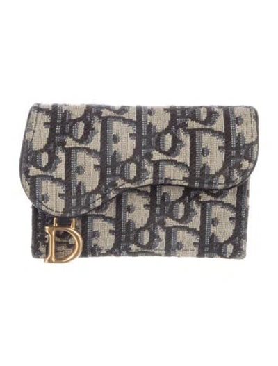 Pre-owned Dior 2022 Canvas Compact Wallet In Neutral