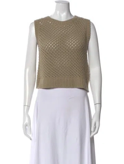 Pre-owned Dior 2022 Chunky Mesh-knit Vest Sweater In Neutral