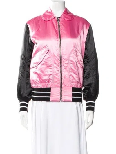 Pre-owned Dior 2022 Colorblock Pattern Bomber Jacket In Pink