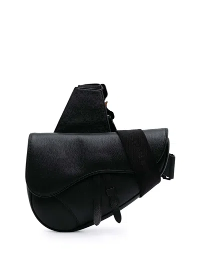 Pre-owned Dior 2022 Grained Calfskin Saddle Bag Crossbody Bag