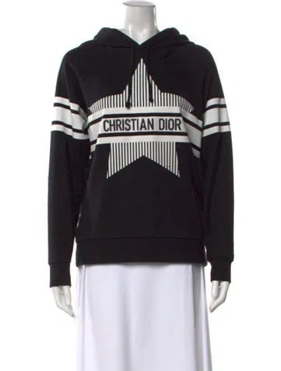 Pre-owned Dior 2022 Graphic Print Hoodie In Black