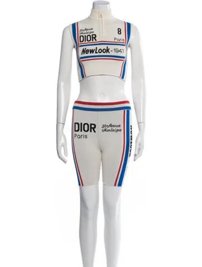 Pre-owned Dior 2022 Graphic Print Short Set In Neutrals